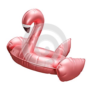 Inflatable Flamingo White Background Isolated 3D Rendering