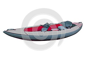 Inflatable kayak isolated on white background