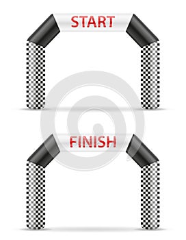 Inflatable line start finish for sport vector illustration