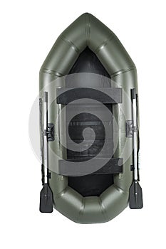 Inflatable pvc, khaki in color, with a deck