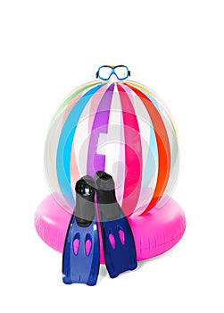 Inflatable ring and beach accessories