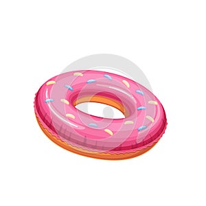 Inflatable ring, isolated rubber donut to swim and float in summer pool or sea waters