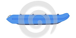 Inflatable Rowboat as Watercraft or Swimming Water Vessel Vector Illustration