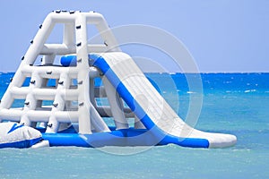 Inflatable slide at a Caribbean Island resort