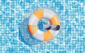 Inflatable swimming ring, summer and swimming themes, 3d rendering