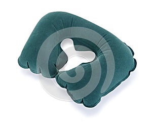 An inflatable travel cervical pillow