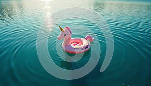 Inflatable Unicorn Float in Water