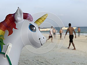 Inflatable unicorn at Koh Samet island