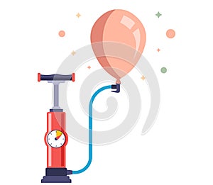 inflate a balloon using a pump.