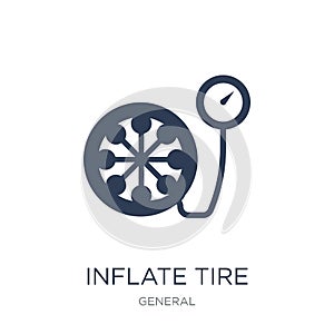 inflate tire icon. Trendy flat vector inflate tire icon on white