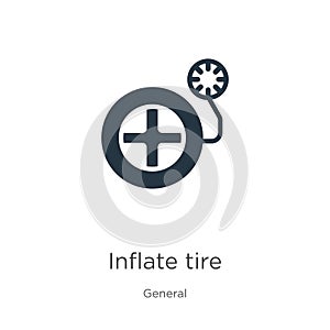 Inflate tire icon vector. Trendy flat inflate tire icon from general collection isolated on white background. Vector illustration