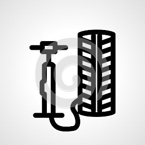 Inflate tire line icon. inflate tire linear outline icon