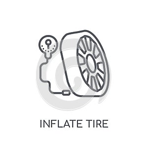 inflate tire linear icon. Modern outline inflate tire logo conce