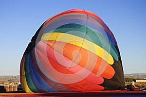 Inflating hot air ballon