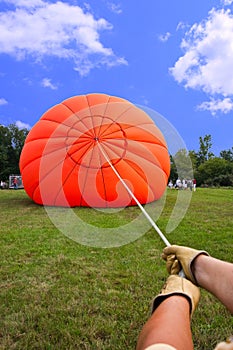 Inflating a Hot Air Balloon
