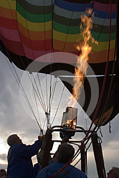 Inflating Hot Air Balloon