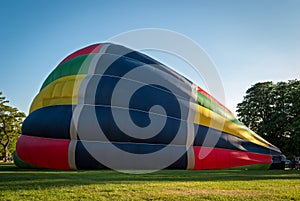 Inflating a hot-air balloon