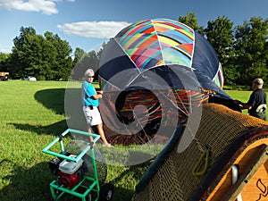 Inflating Hot Air Balloon