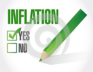 inflation check mark sign concept illustration