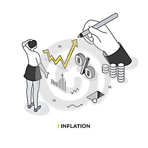 Inflation Concept Isometric Illustration