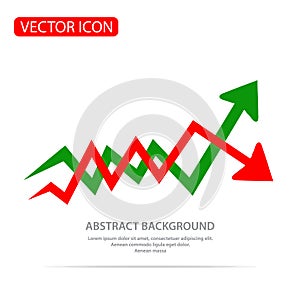 Inflation and deflation graph, Business Graph Icon. vector illustration