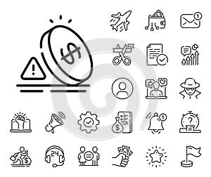 Inflation line icon. Rising prices sign. Salaryman, gender equality and alert bell. Vector