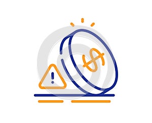 Inflation line icon. Rising prices sign. Vector