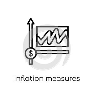Inflation measures icon. Trendy modern flat linear vector Inflation measures icon on white background from thin line Business col