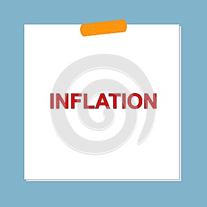 inflation post it on blue