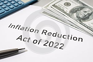 Inflation reduction Act concept