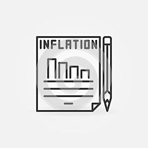 Inflation Report with Pencil vector thin line concept icon