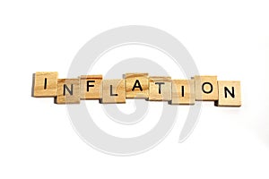 inflation text isolated on white background