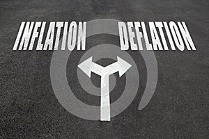 Inflation vs deflation choice concept