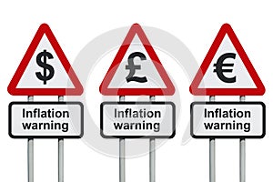 Inflation warning road sign photo