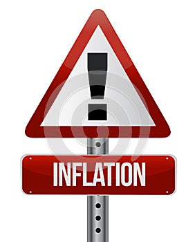 inflation warning sign concept illustration