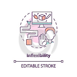 Inflexibility concept icon