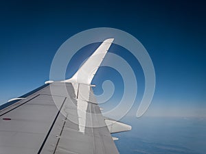 Inflight View from Airplane Cabin