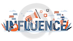 Influence concept banner design. Idea of advertising