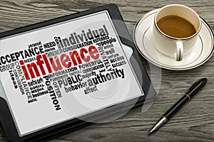 Influence word cloud