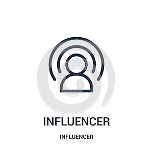 influencer icon vector from influencer collection. Thin line influencer outline icon vector illustration photo