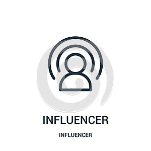 influencer icon vector from influencer collection. Thin line influencer outline icon vector illustration