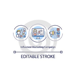 Influencer marketing campaign concept icon