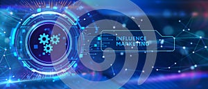 Influencer marketing concept. Business, Technology, Internet and network concept