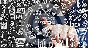 Influencer marketing concept. Business, Technology, Internet and network concept