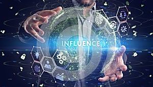 Influencer marketing concept. Business, Technology, Internet and network concept