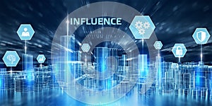 Influencer marketing concept. Business, Technology, Internet and network concept