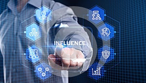 Influencer marketing concept. Business, Technology, Internet and network concept