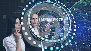 Influencer marketing concept. Business, Technology, Internet and network concept