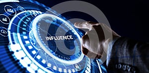 Influencer marketing concept. Business, Technology, Internet and network concept