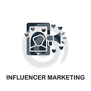 Influencer Marketing icon. Monochrome simple Marketing Strategy icon for templates, web design and infographics